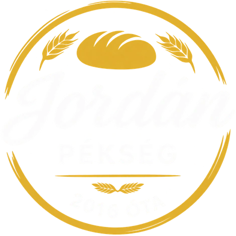 Jordán Pékség – arany logó fehér felirattal